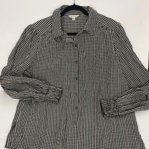 Max Studio Black and White Gingham Shirt